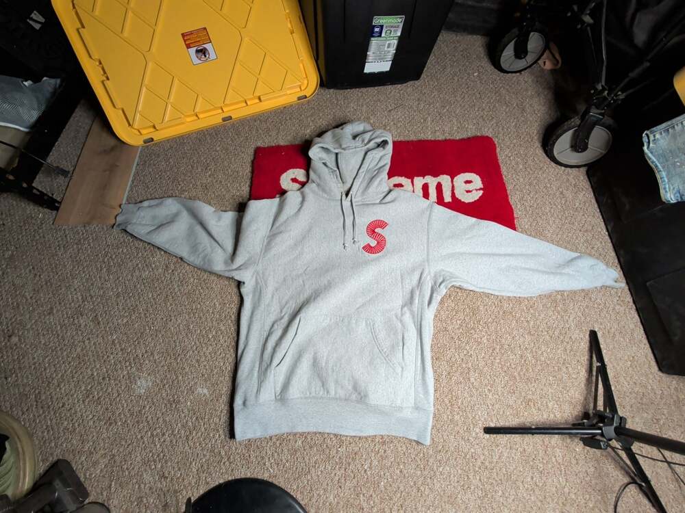 Supreme S Logo Hooded Sweatshirt Heather Grey